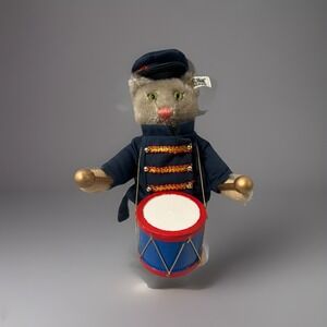 Steiff Circus‎ Band Cat Mohair 1988 Limited Ed # 4713 ID Button Tags Box no Drum